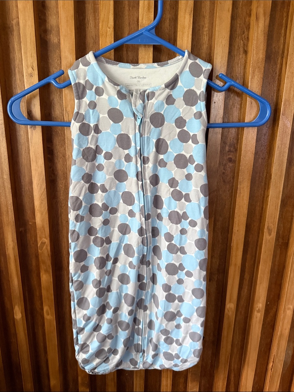 Sweet Bamboo Zip Front Sleep Sack. 0-9mo